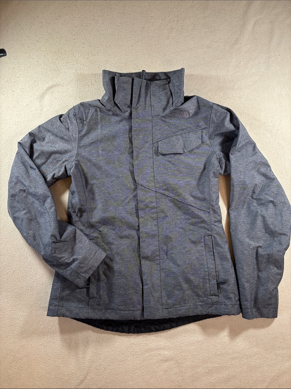 The North Face Gray Women's Ski Jacket with High Collar